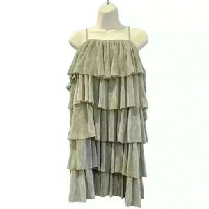 Listicle NWT Tiered Mini Dress Color Dark Gray Size Small